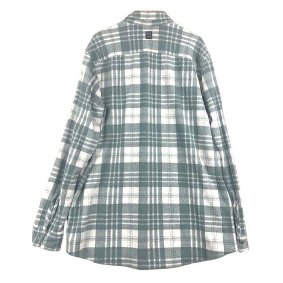 ATG Wrangler Men's 2XT Green & White Plaid Flannel Long Sleeve Regular Fit - Picture 2 of 12